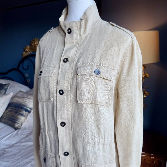 Michael Stars  100% Linen Light Khaki Jacket - Picture 4 of 14